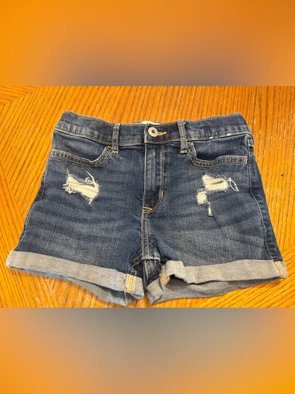 abercrombie kids dark blue denim shorts